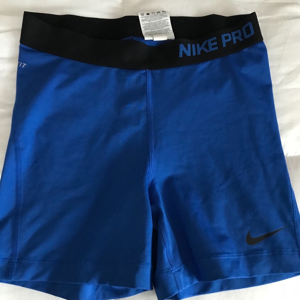 Blue Nike Pros 5 inches